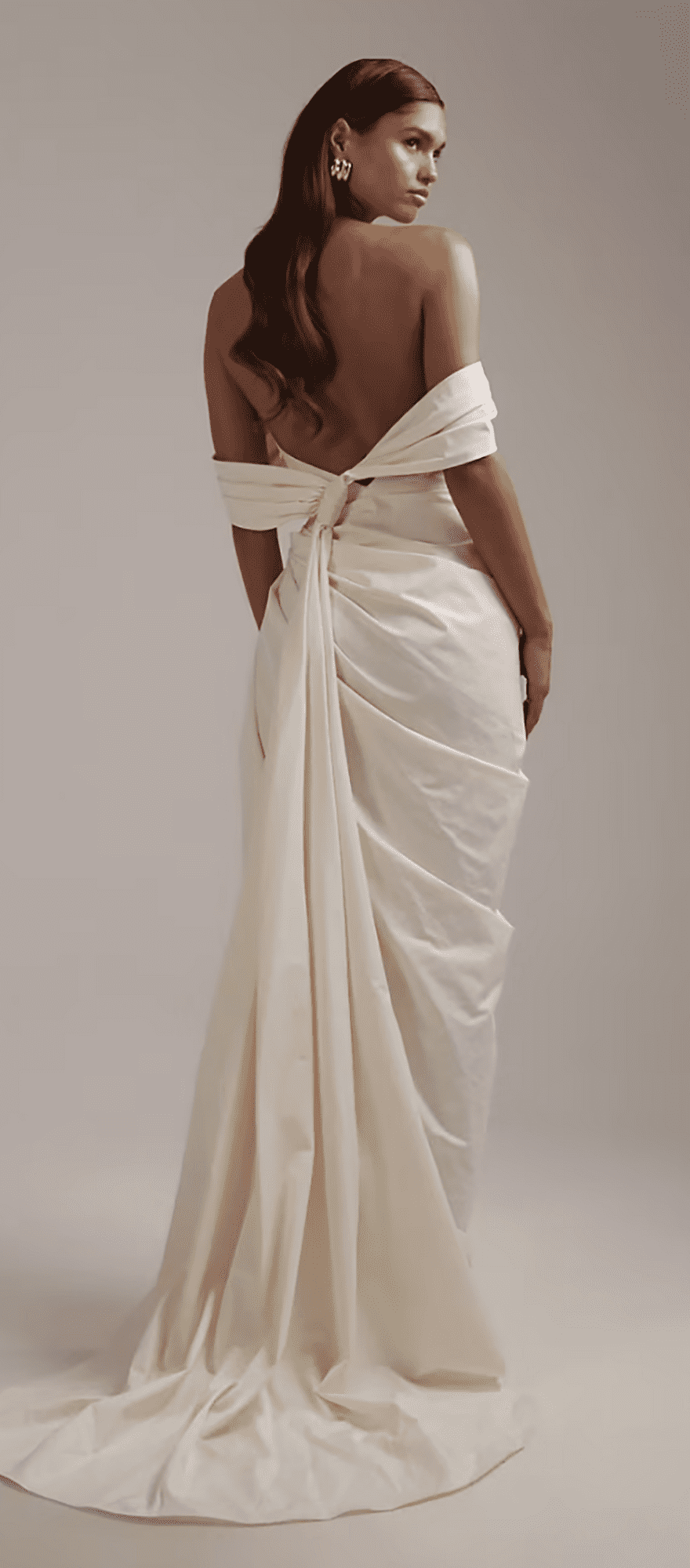 asos draped boned corset style maxi wedding dress with tie back in ivory