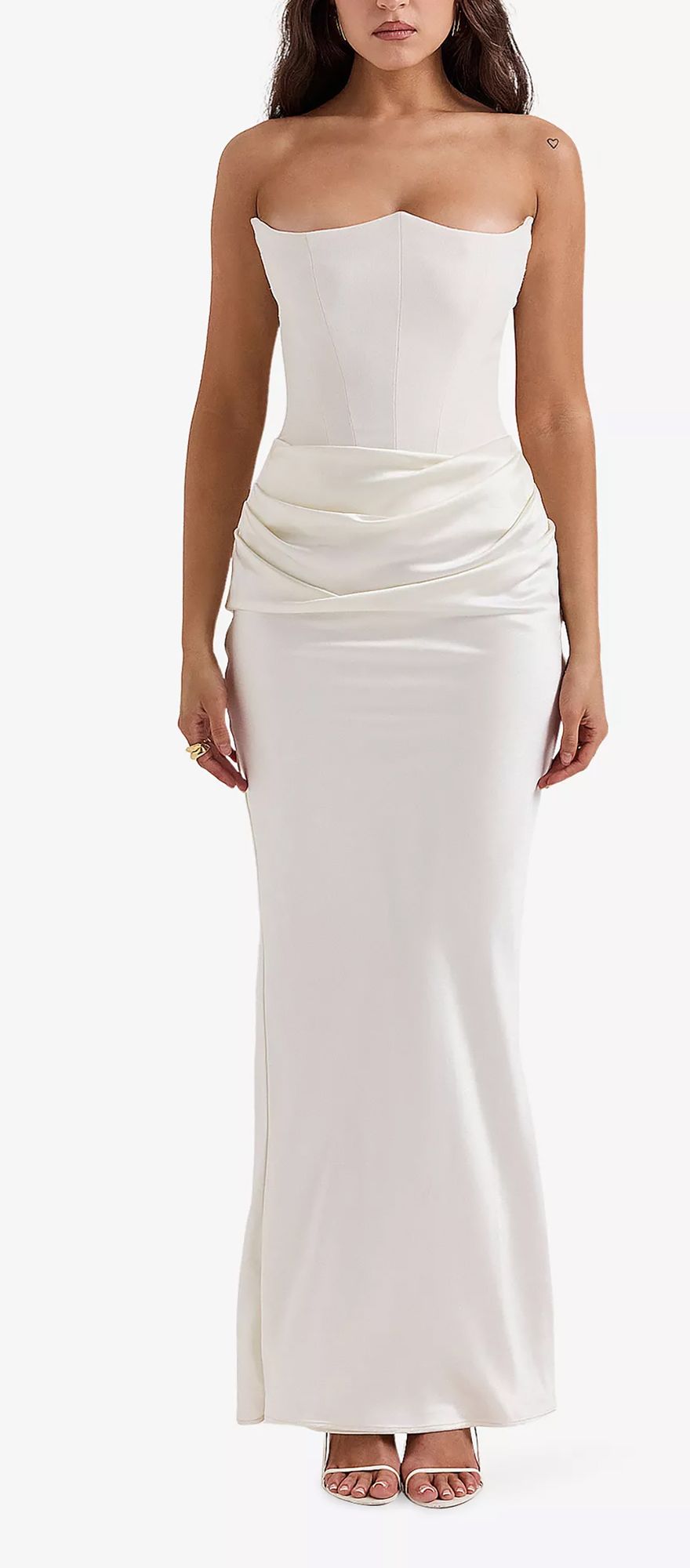 Ivory corseted woven maxi wedding dress dress