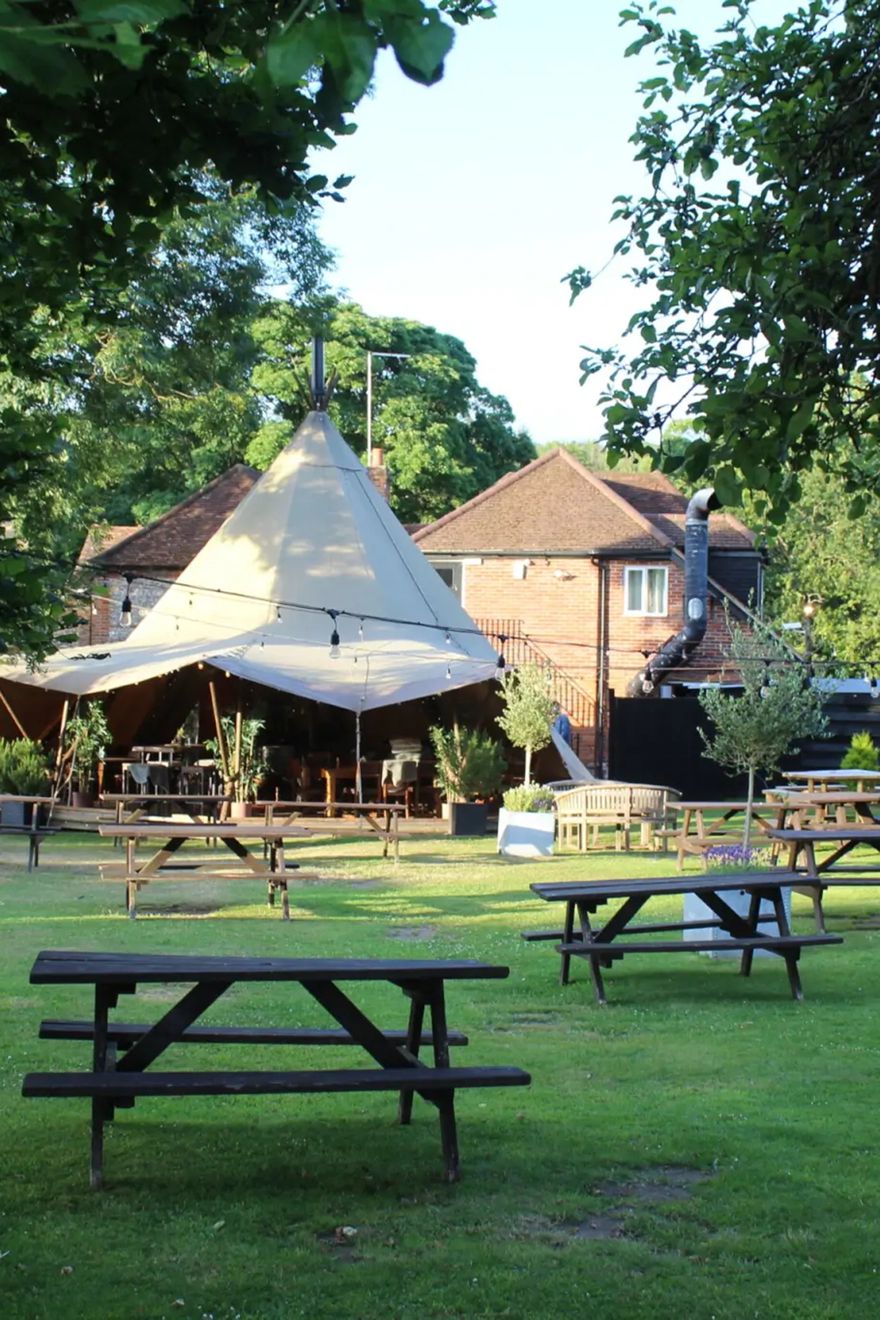 The Nag's Head pub wedding with marquee