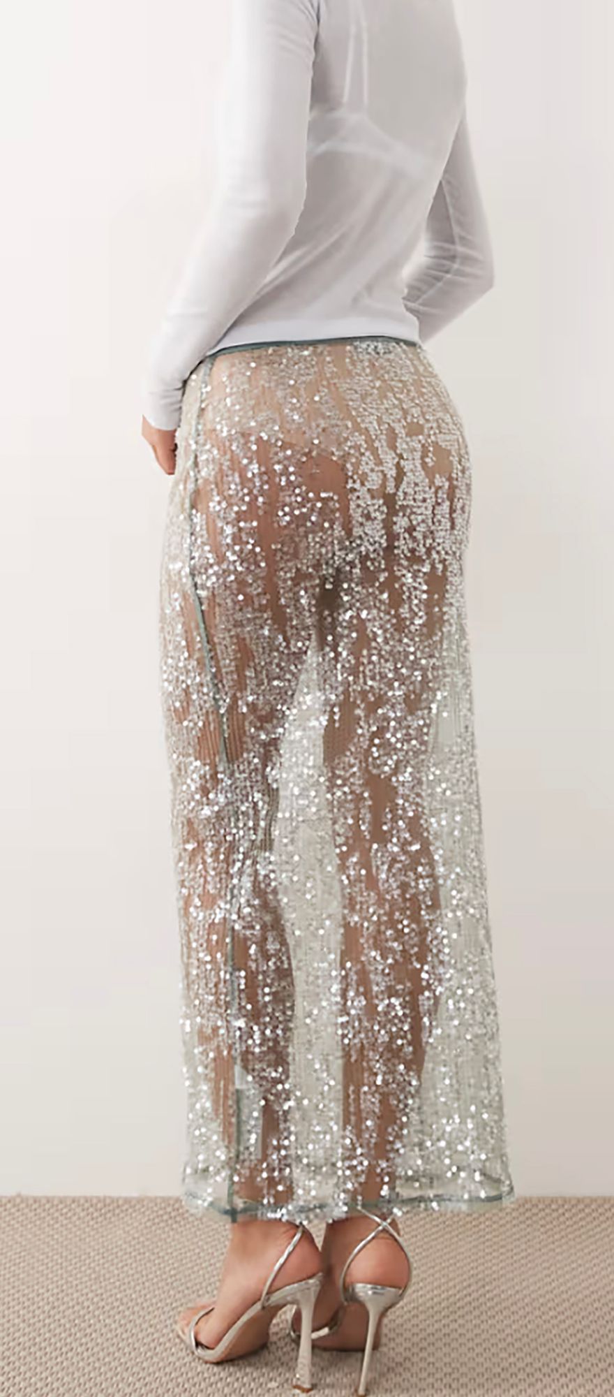 ASOS DESIGN sheer sequin mint green festival hen party theme outfit