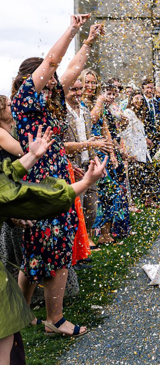 Shropshire Petals biodegradable wedding confetti exit for real couple