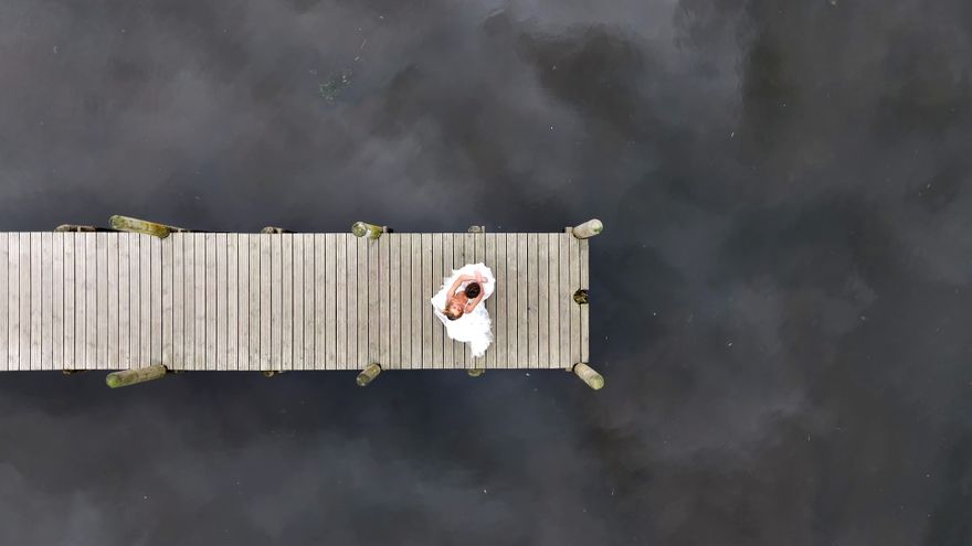 wedding drone lake district