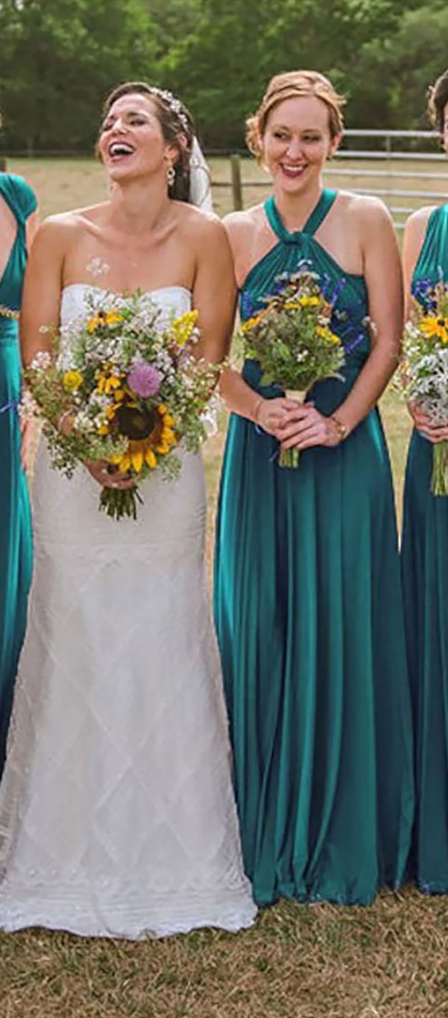 teal green multiway bridesmaid dress from etsy