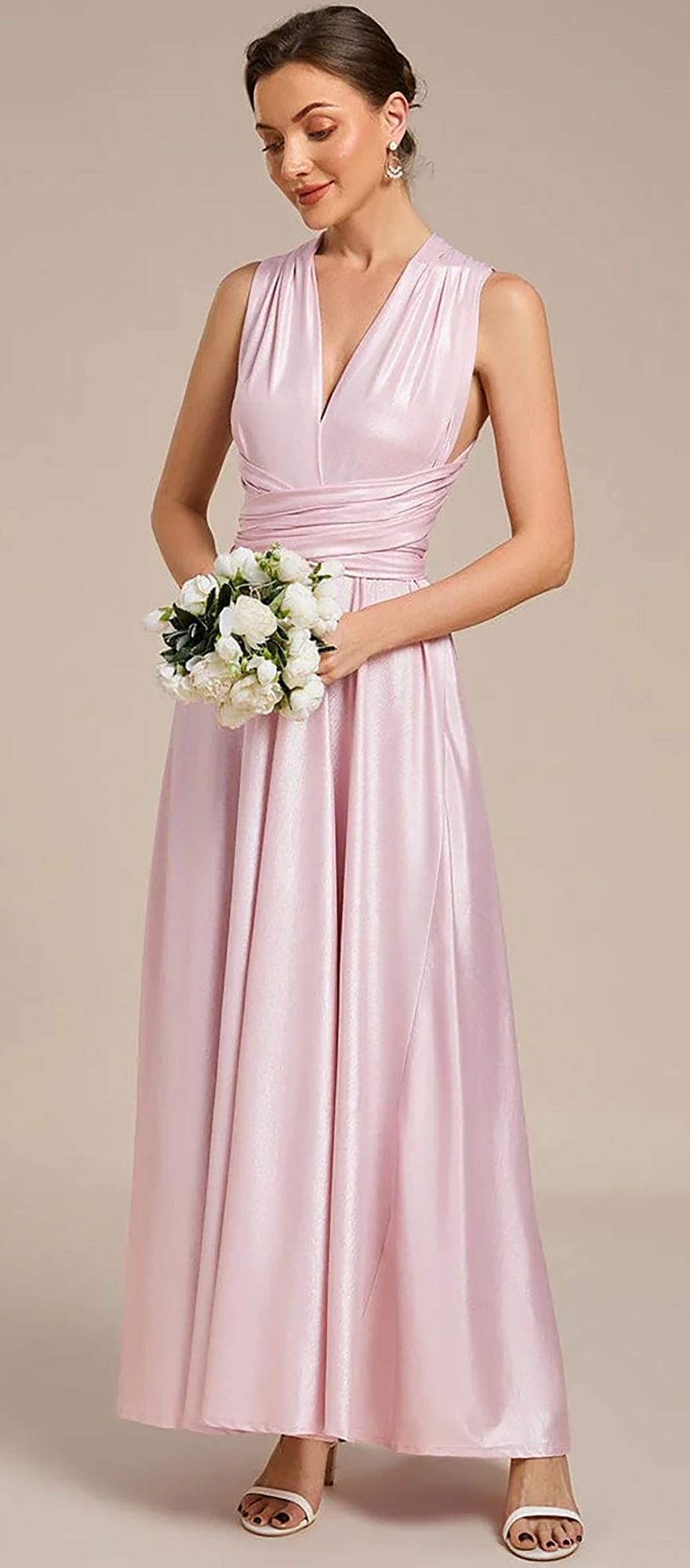 metallic pink multiway bridesmaid dress from ever pretty