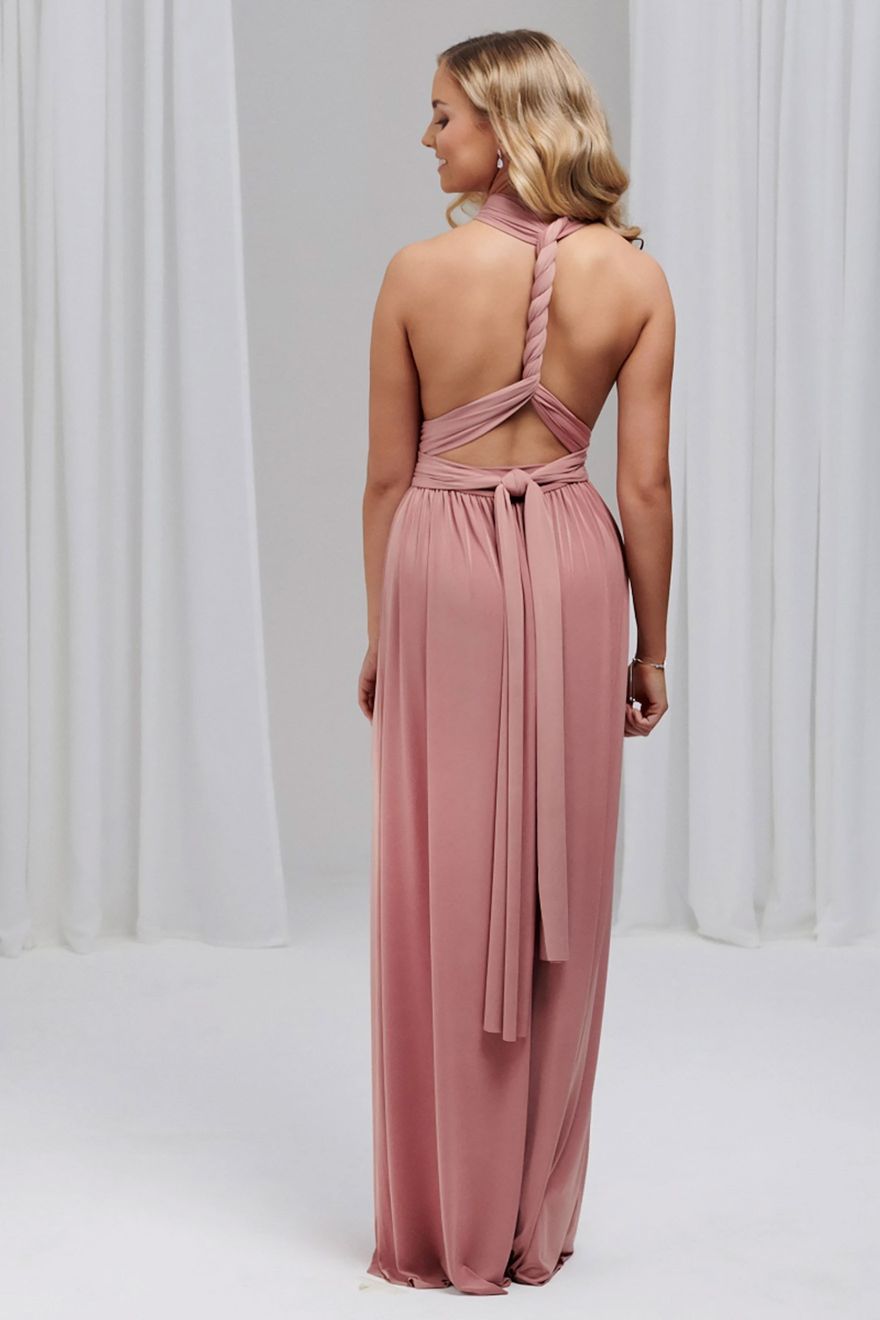 dusky pink multiway bridesmaid dress from lace and favour