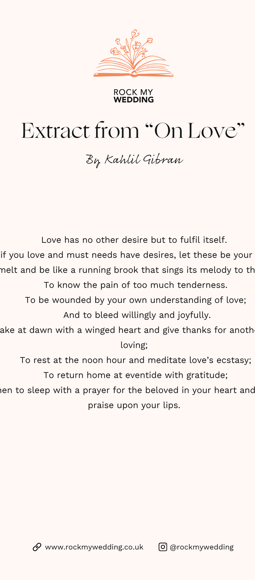 extract from "On Love" Kahlil Gibran