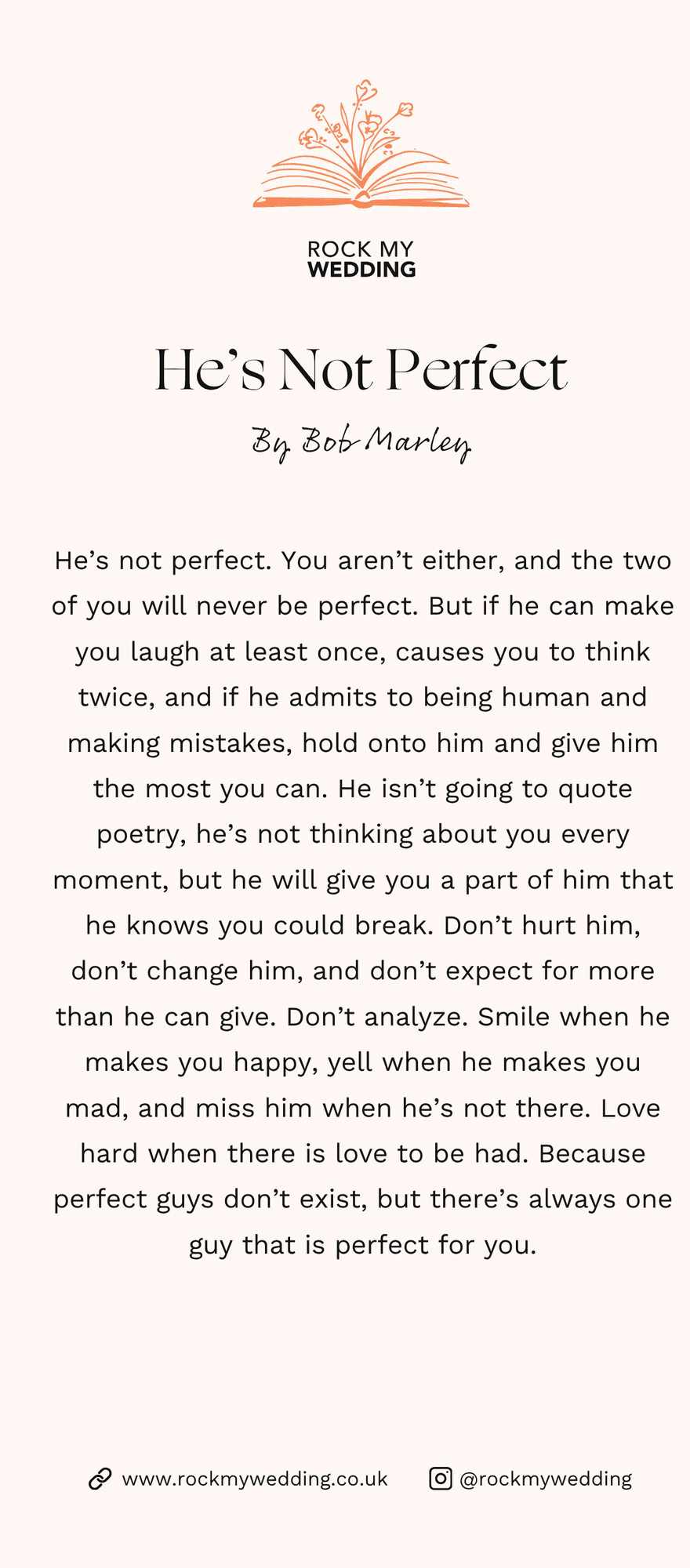 he's not perfect by Bob Marley