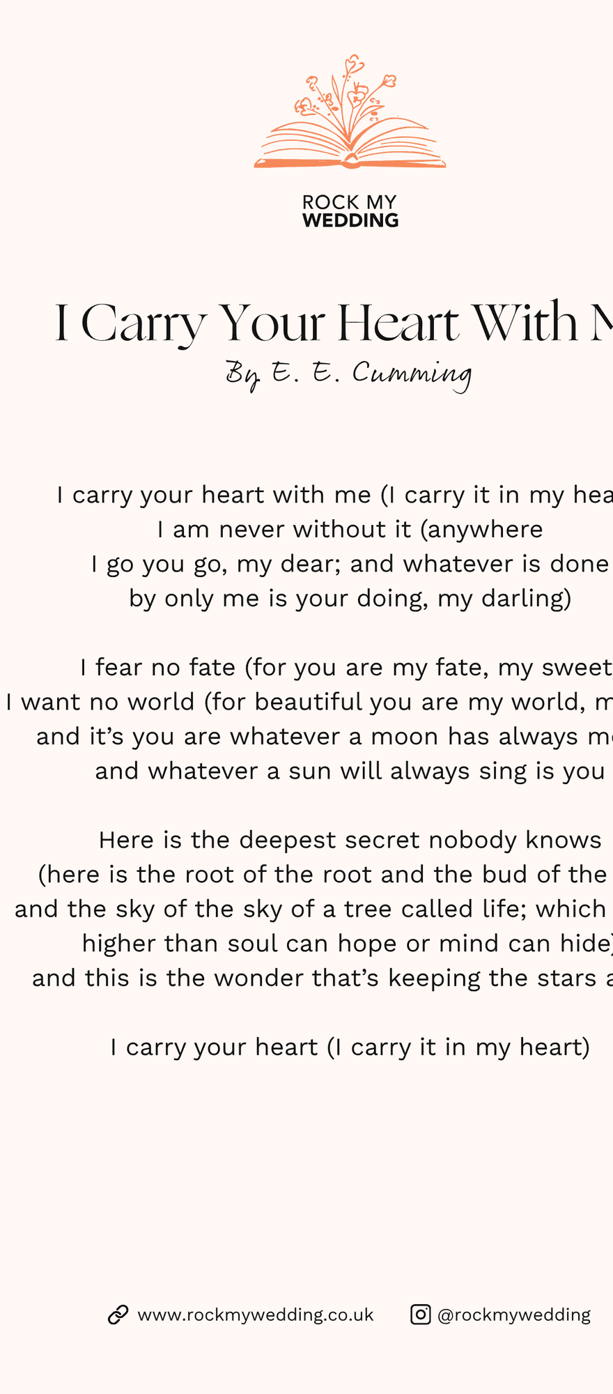 I carry you with me E. E. Cumming