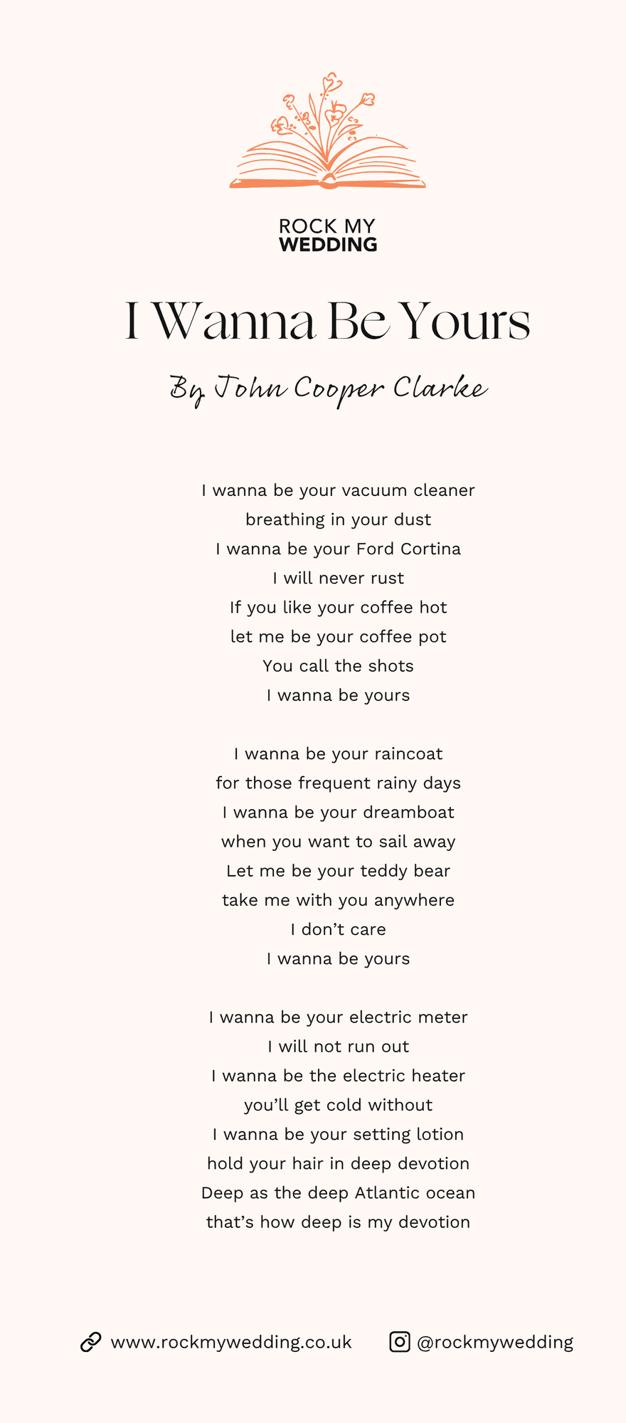 I wanna be yours john cooper clarke