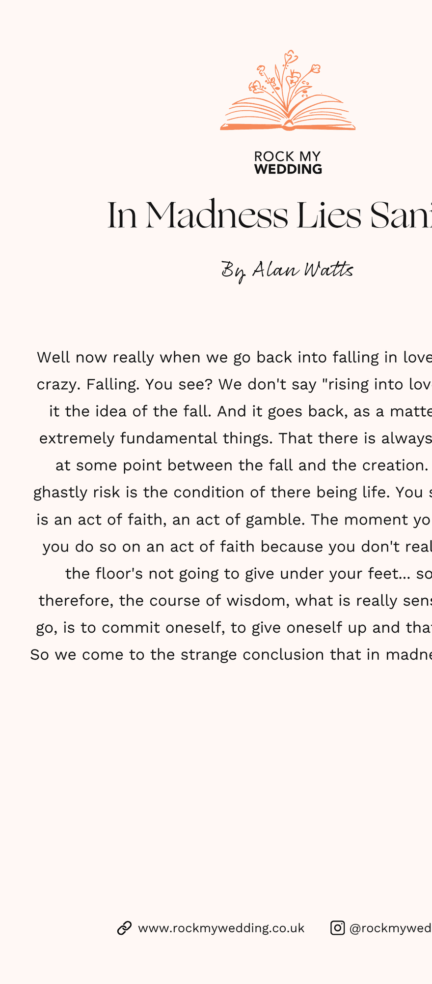 in madness lies sanity Alan Watts