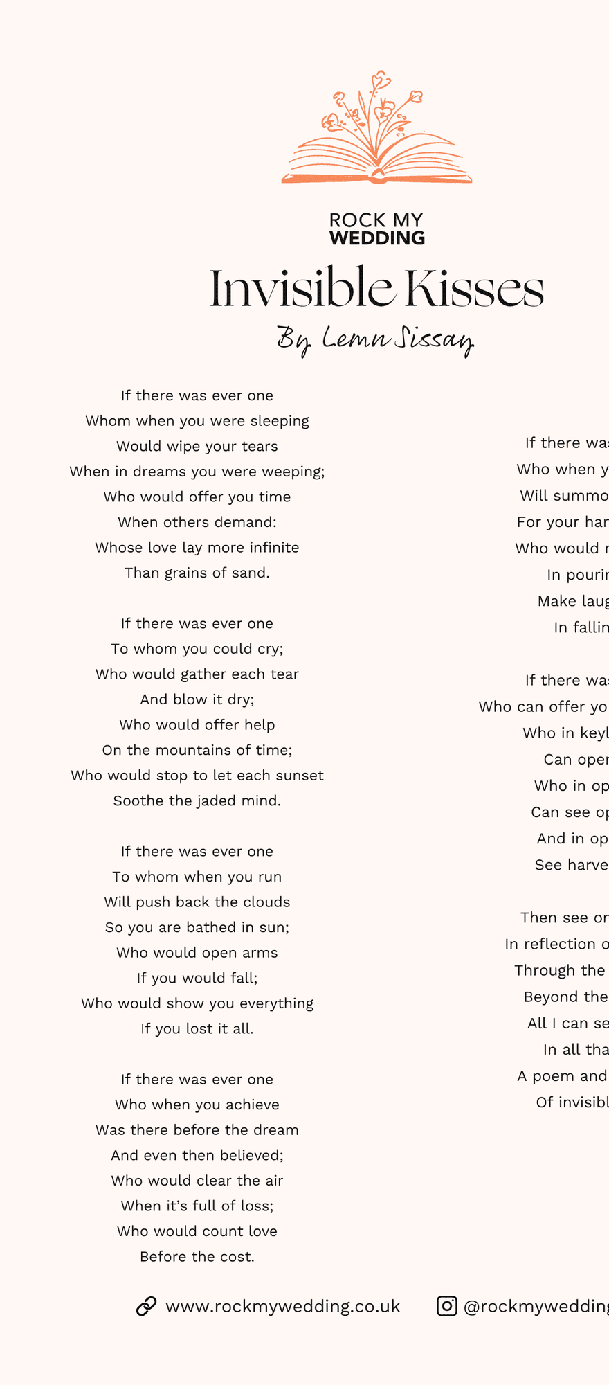 invisible kisses Lemn Sissay