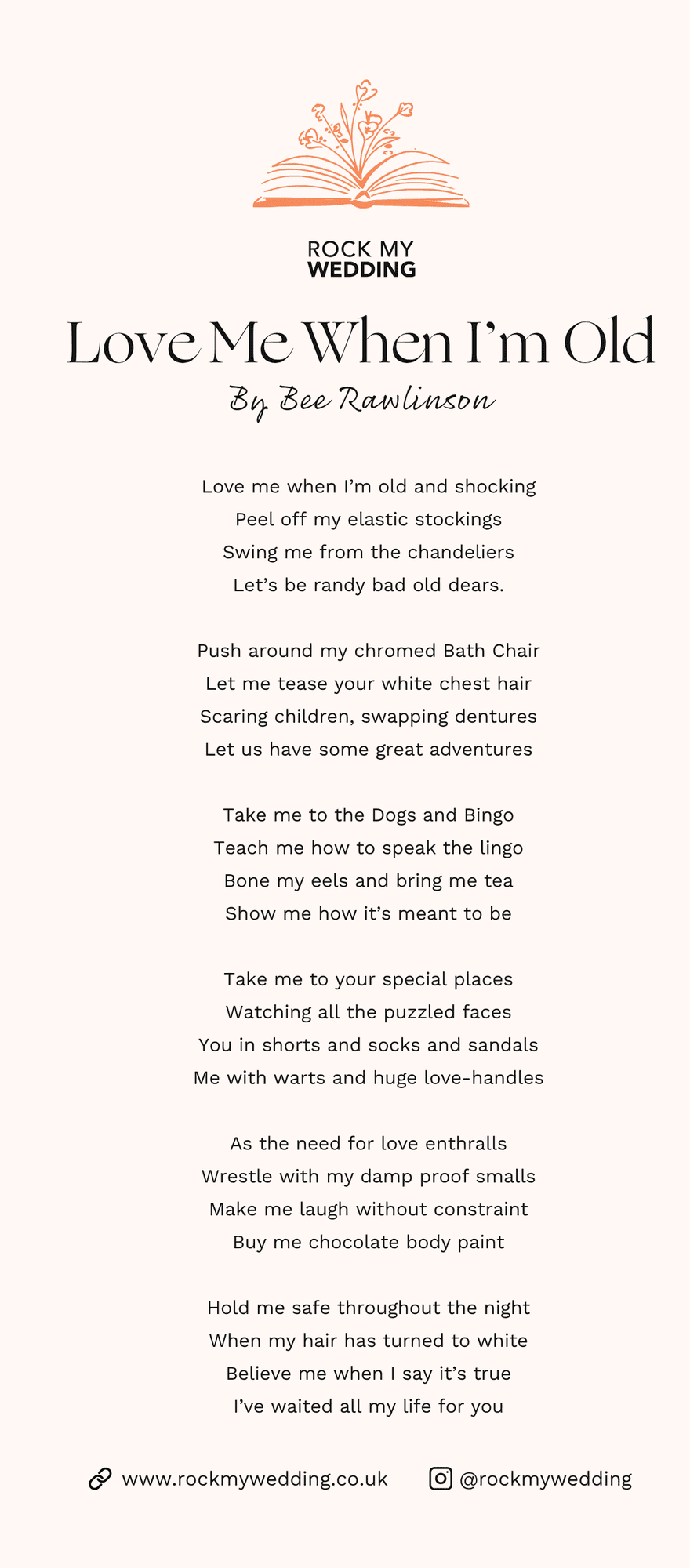 love me when I'm old Bee Rawlinson