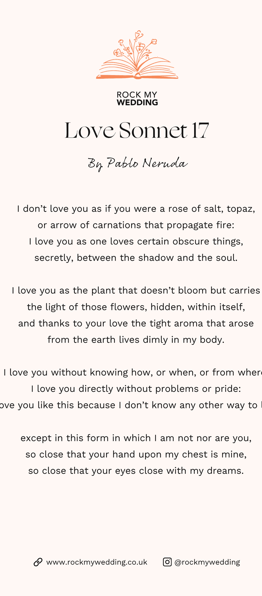 love sonnet 17 Pablo Neruda
