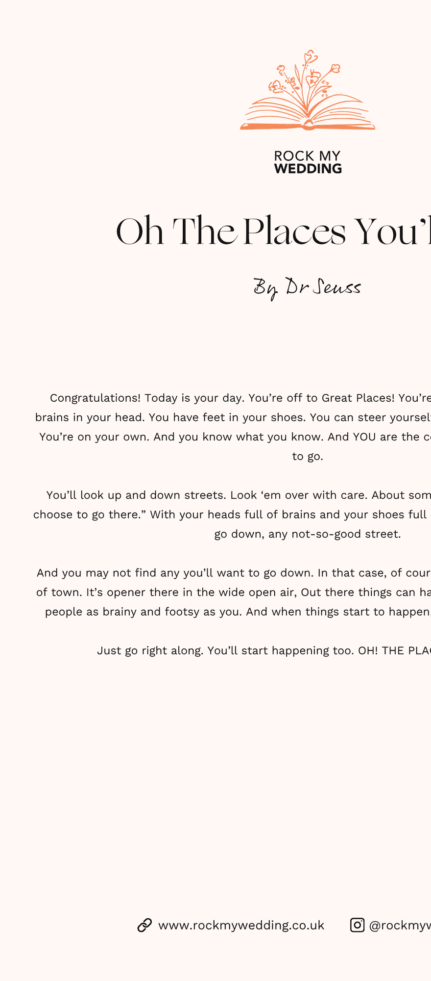 oh the places you'll go Dr Seuss