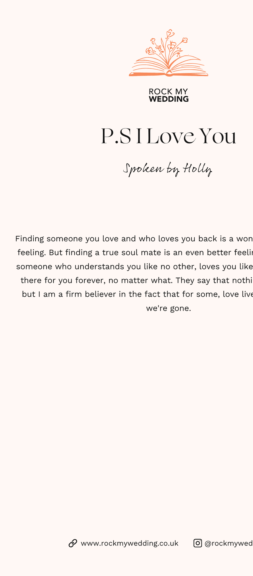 ps I love you spoken by Holly