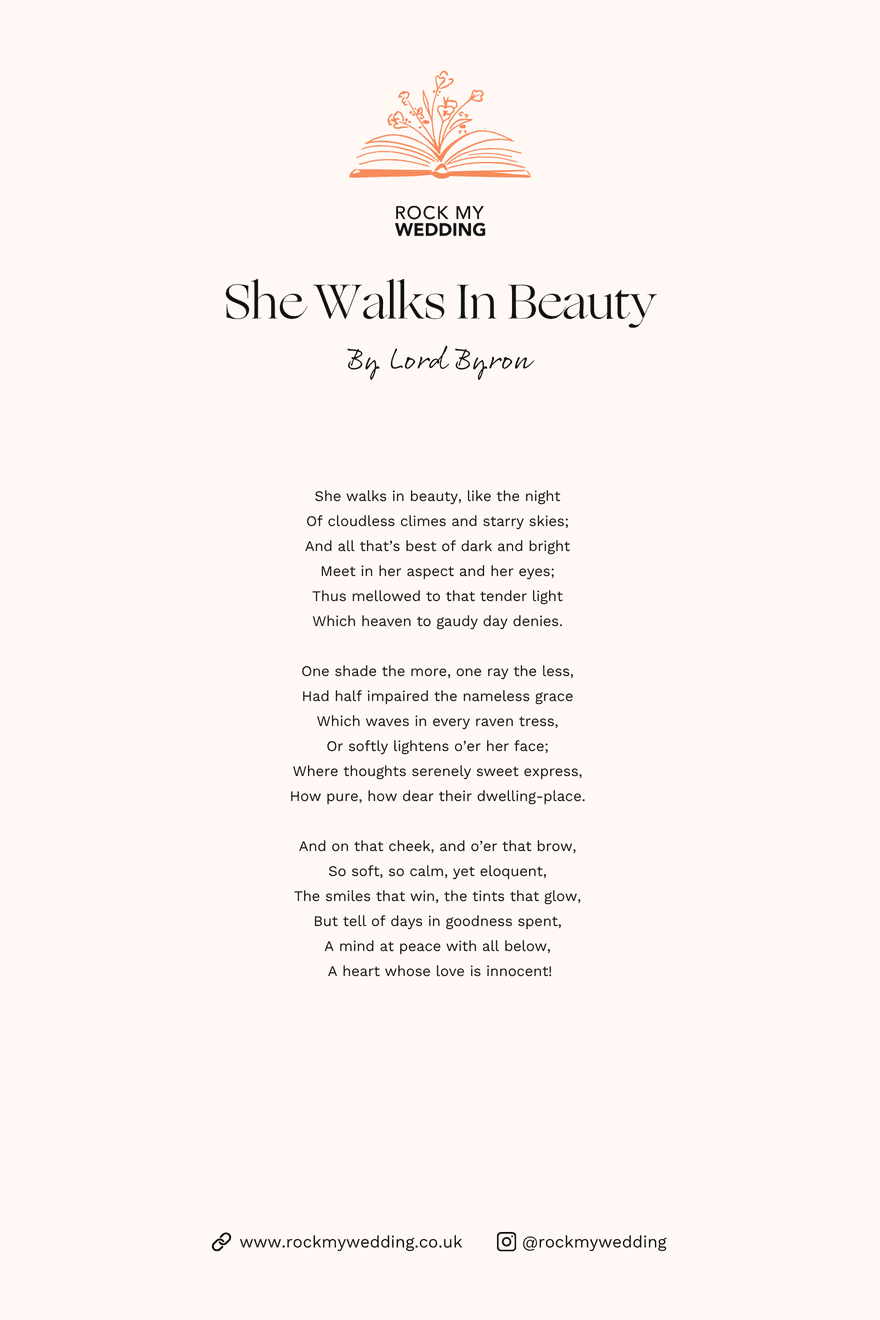 she walks in beauty Lord Byron