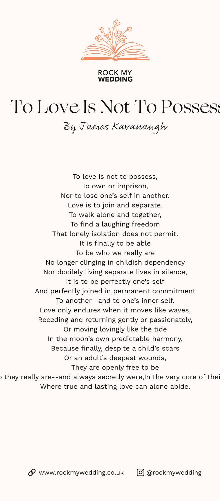 to love is not to possess James Kavanaugh