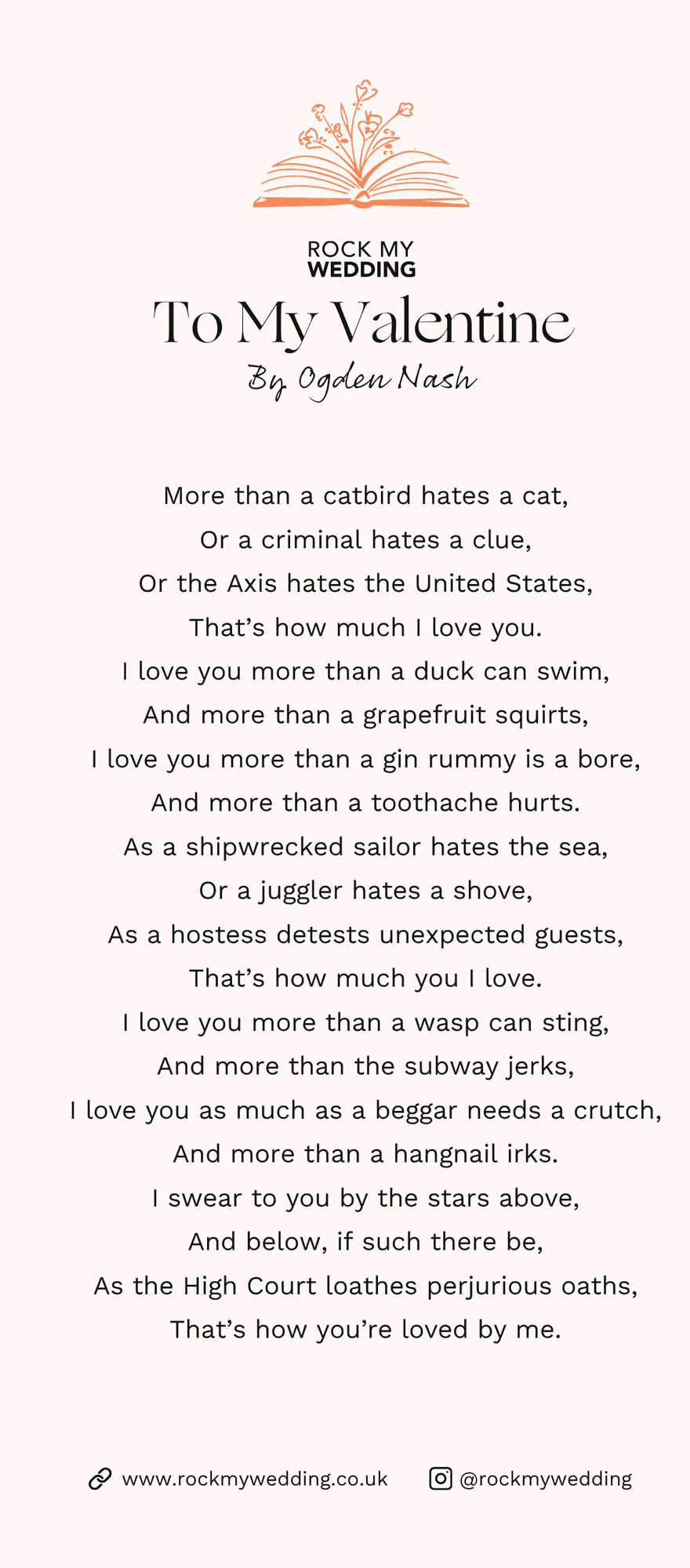 to my valentine Ogden Nash