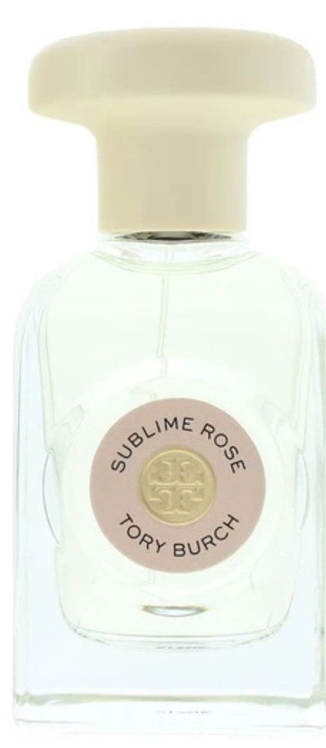 Tory Burch Sublime Rose Eau De Parfum – blush pink bottle containing a modern rose wedding fragrance with blackcurrant, freesia, and patchouli notes