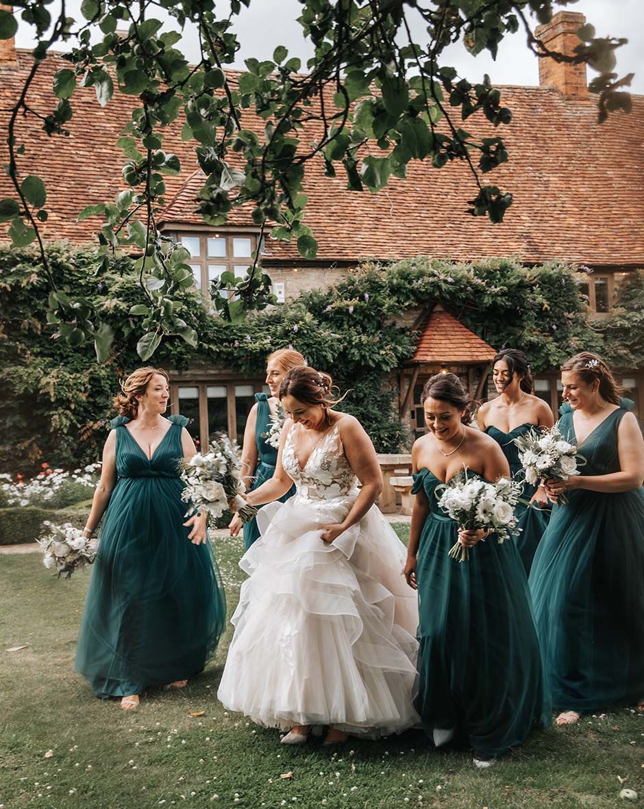 The Tythe Barn Launton Wedding With Green Bridesmaid Dresses