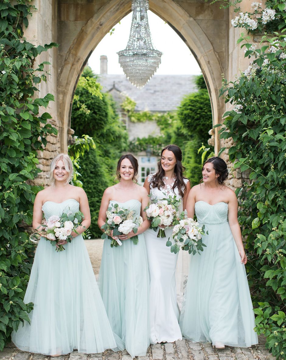 Pale Green Bridesmaid Dresses for a Luxury Wedding at The Lost Orangery with Pizza Van Pale Green Bridesmaid Dresses for a Luxury Wedding at The Lost Orangery with Pizza Van