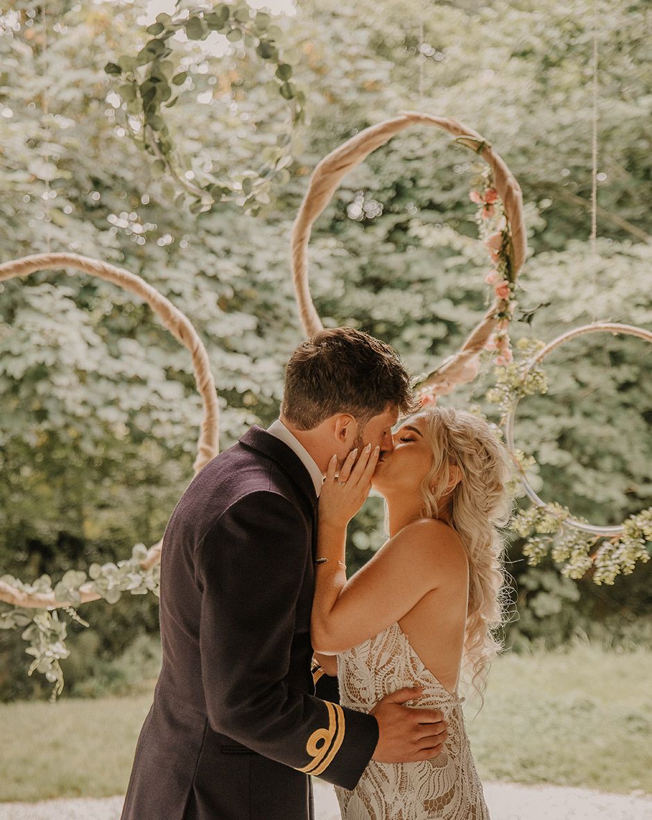Hula Hoop Decor At Nanacarrow Farm Rustic Barn Wedding Venue