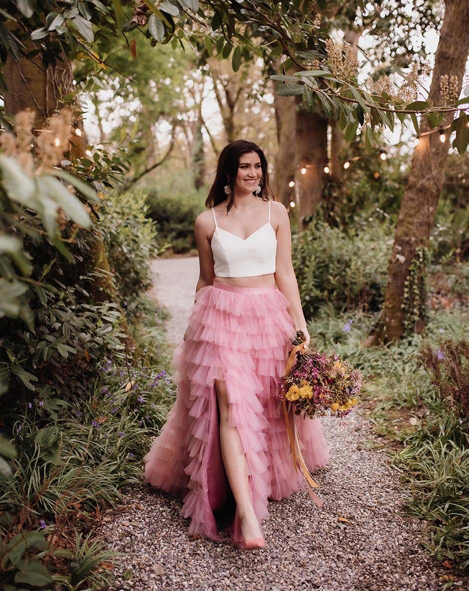 Spring Ruffle Skirts Pink Ruffled Wedding Skirt For Spring Wedding Inspiration