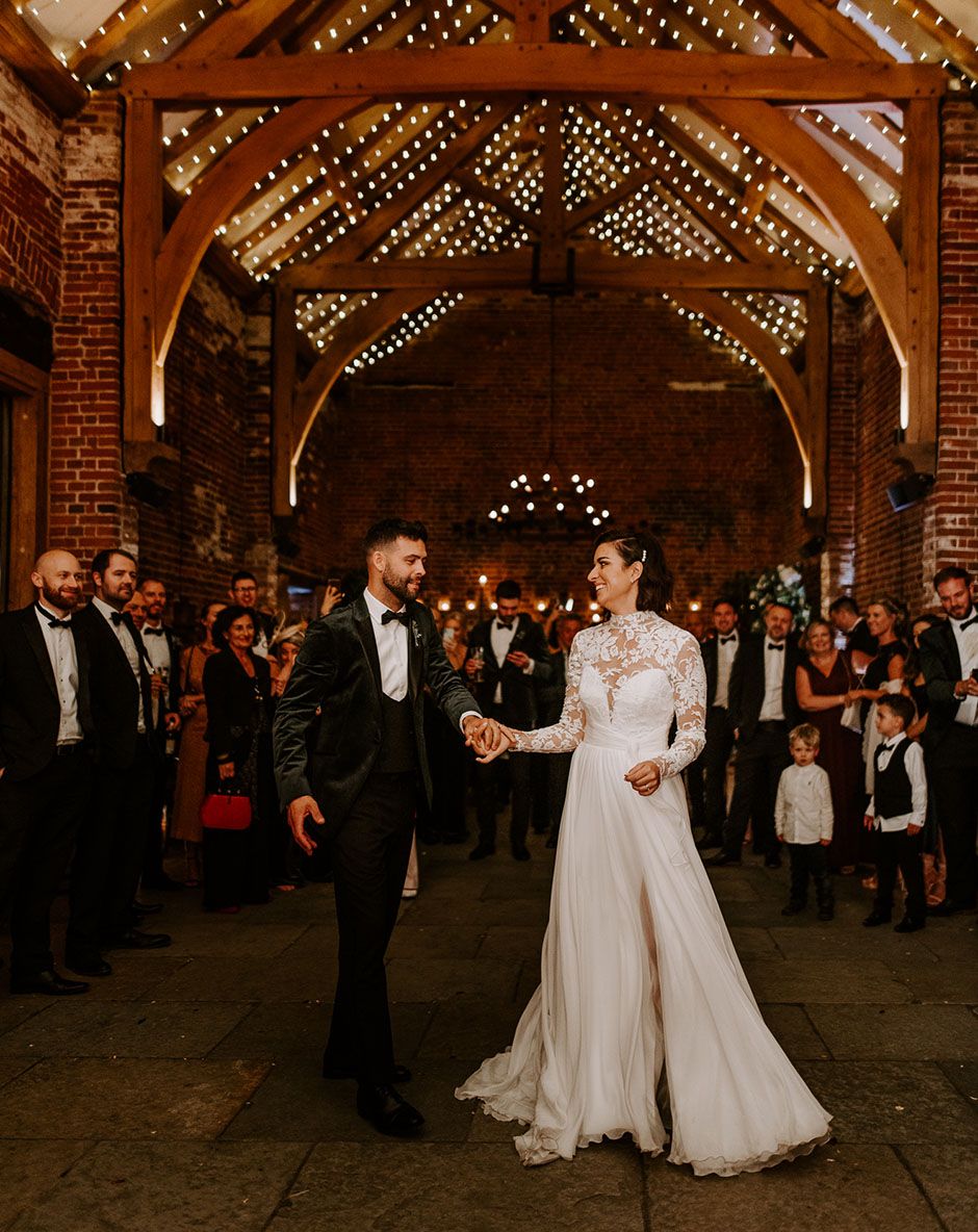 Hazel Gap Barn Winter Wedding With Velvet Bridesmaid Jumpsuits