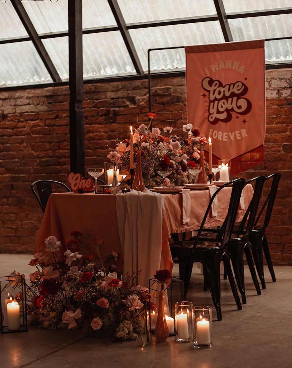 Valentines Wedding Inspiration With Pink & Red Colour Scheme