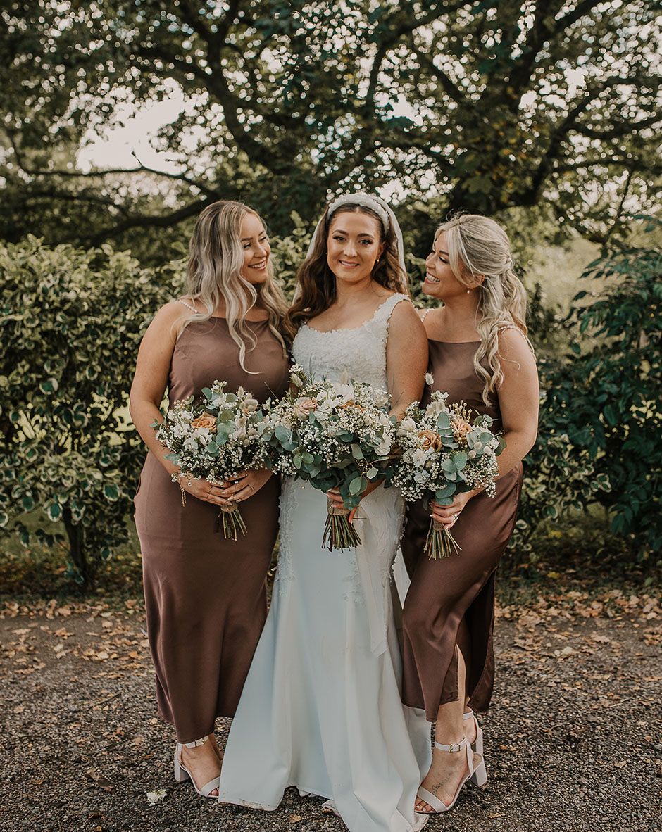 Brown bridesmaid fashion dresses