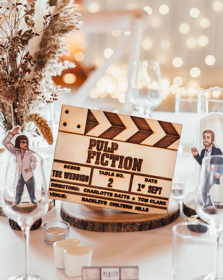 Rustic Cinema Theme Wedding At Rackleys Barn With DIY Movie Decorations