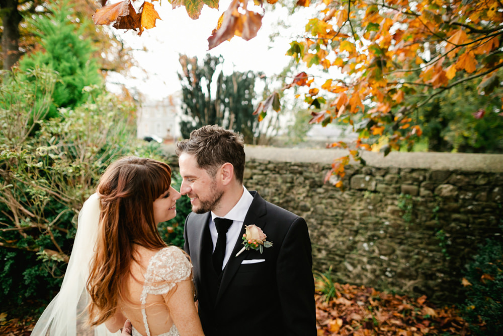 Bespoke Low Back Embellished Wedding Dress With Purple Bridesmaid