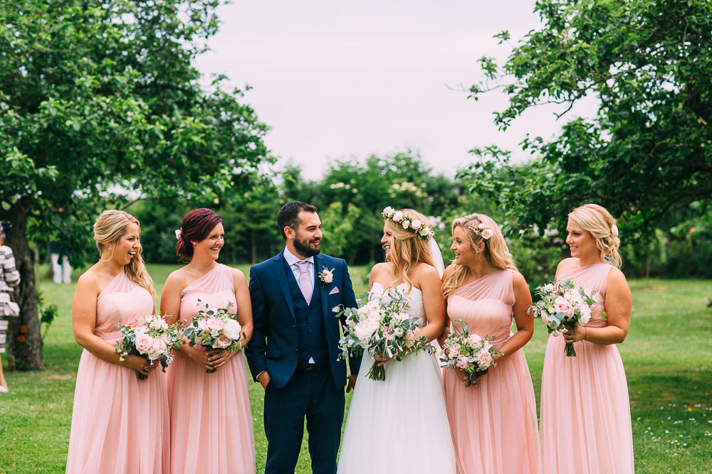 him and her bridesmaid dresses