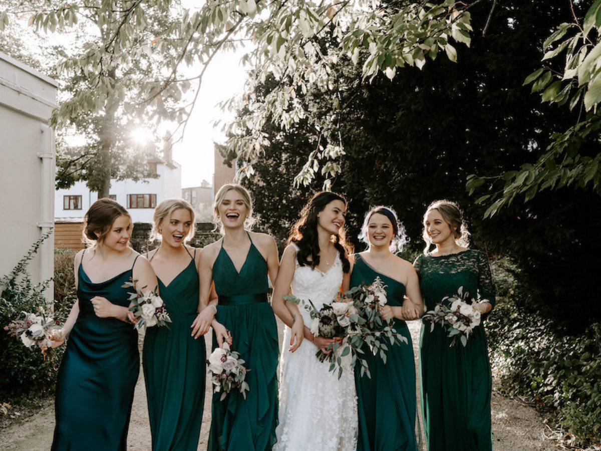 dark emerald green bridesmaid dresses