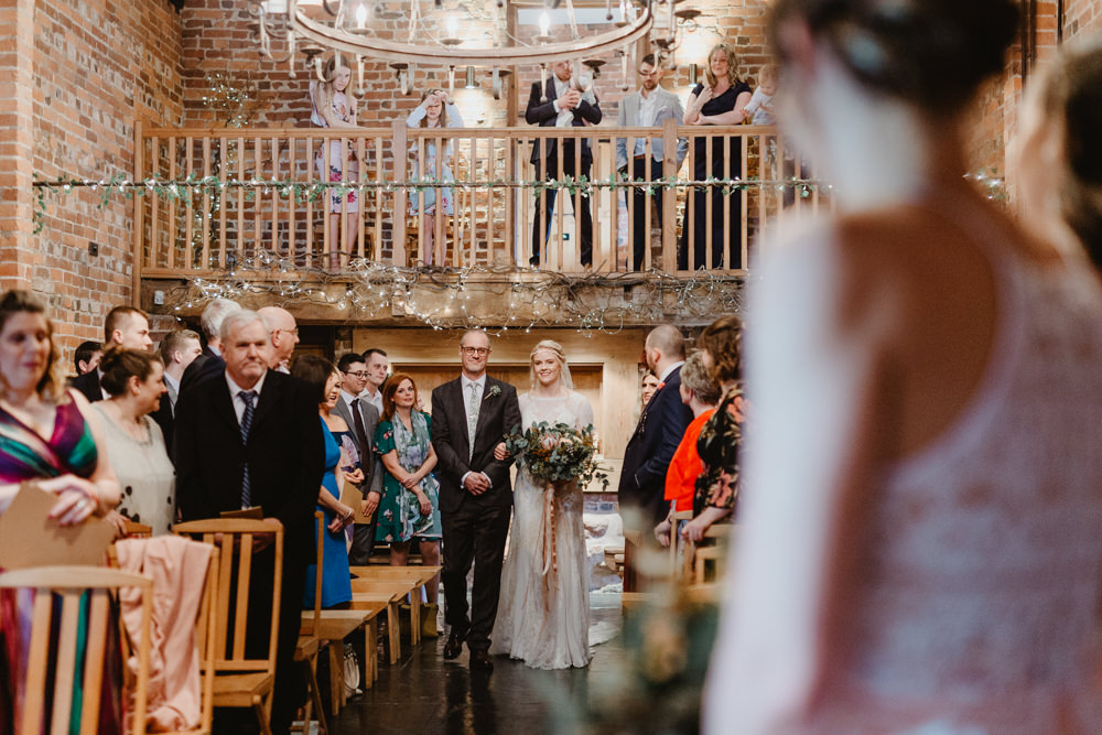 Curradine Barns Wedding Venue Decorated With Diy Decor Wooden