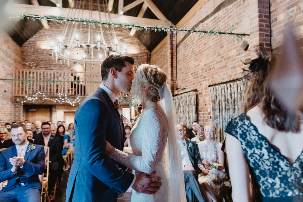 Curradine Barns Wedding Venue Decorated With Diy Decor Wooden