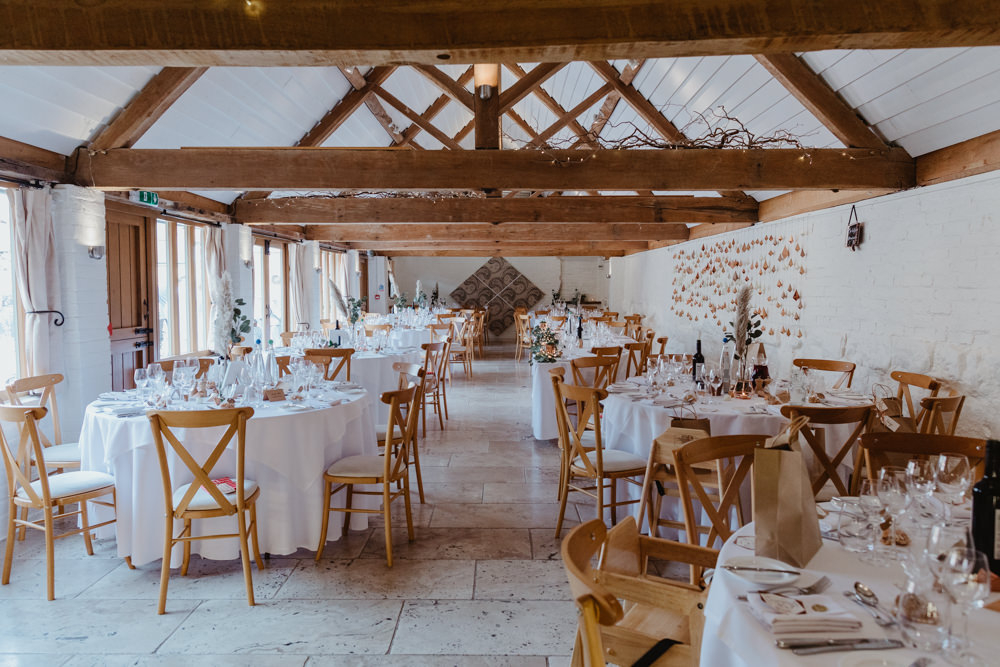 Curradine Barns Wedding Venue Decorated With Diy Decor Wooden