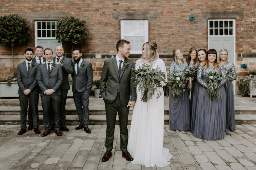 dark grey bridesmaid