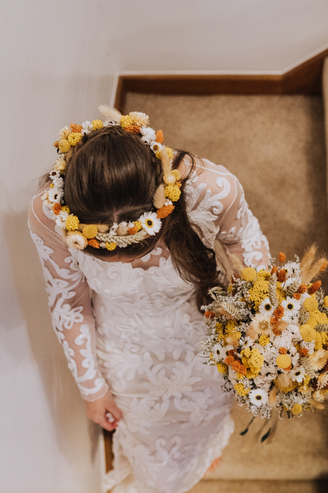 wedding crown with flowers