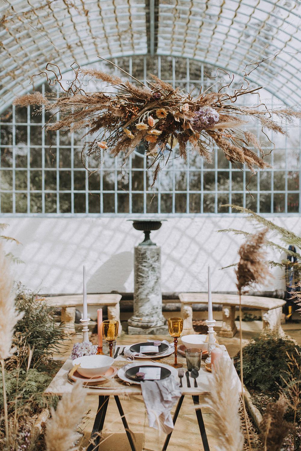 Lavender Peach Black Geek Chic Wedding In A Glasshouse