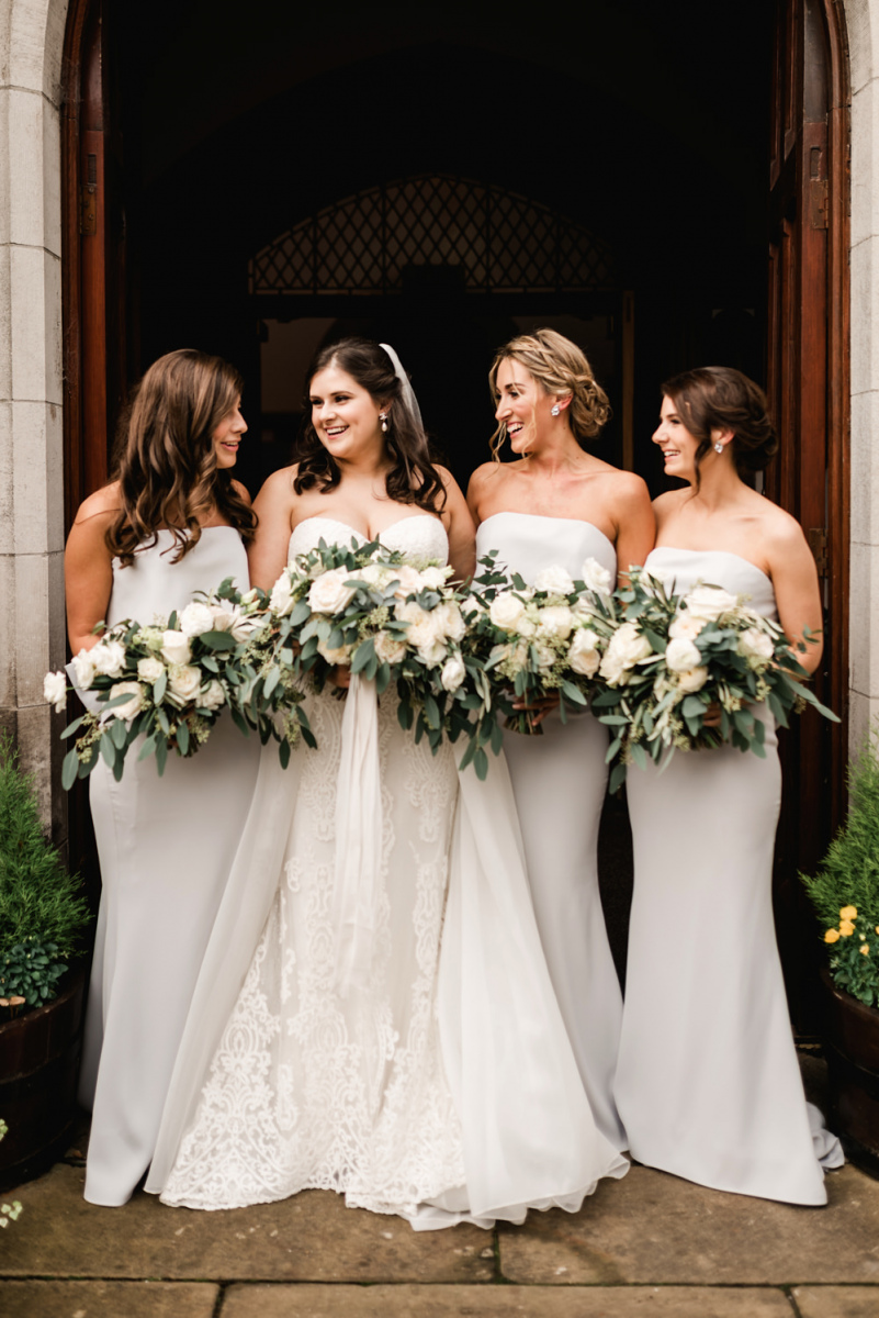 black and grey bridesmaid dresses