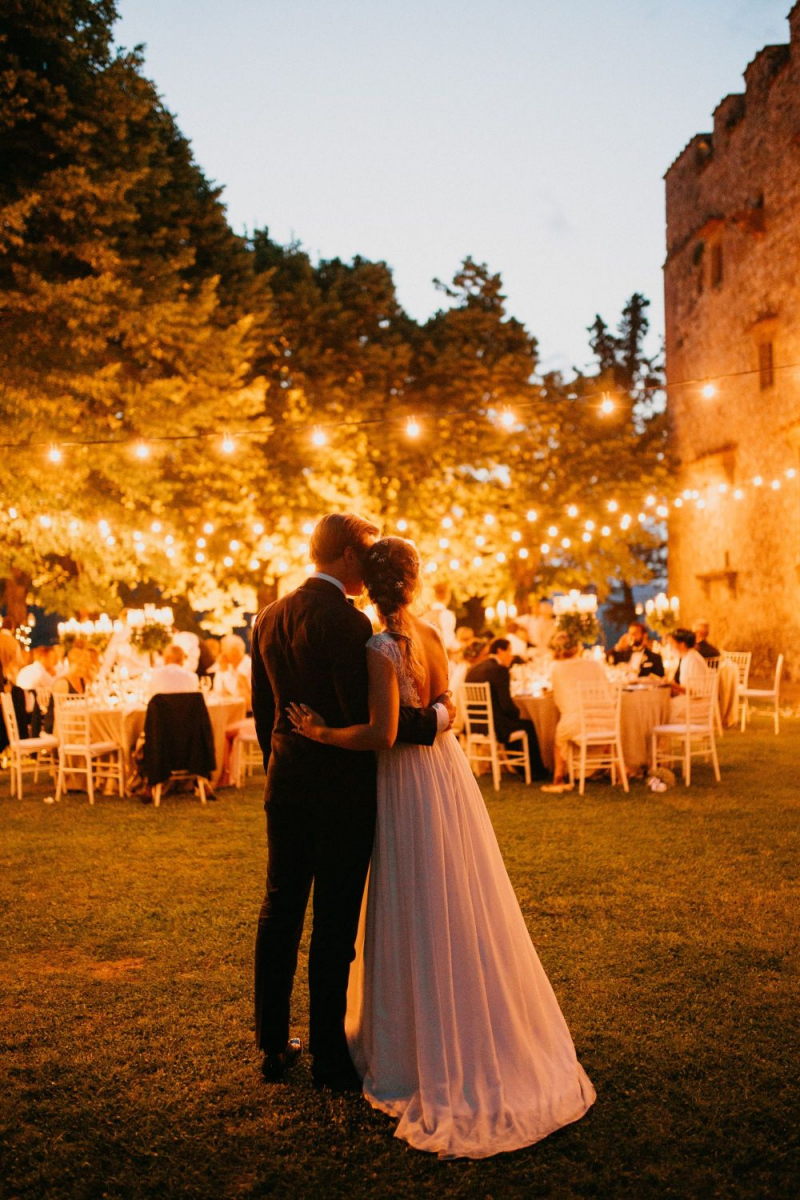 Italian Castle Wedding In Tuscany With Outdoor Wedding Ceremony