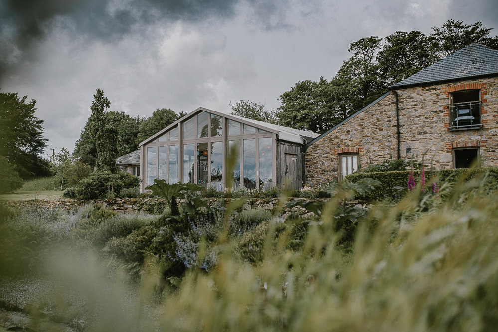 Cornwall Wedding At Trevenna Barn With Fairy Lights Peonies