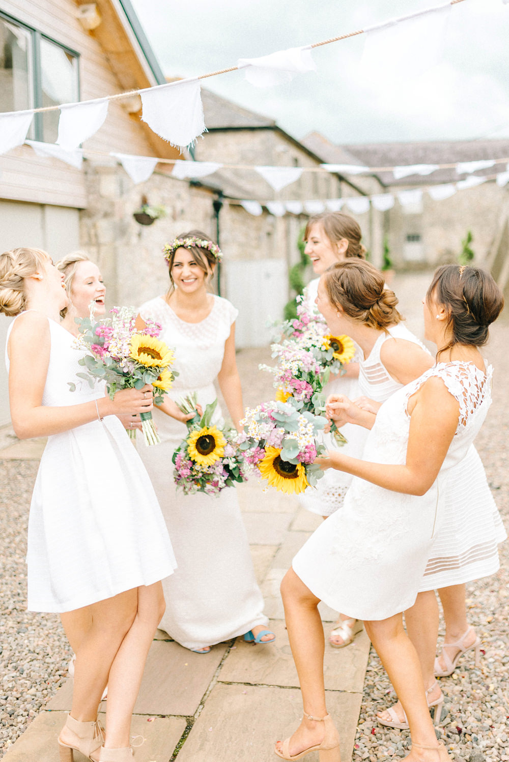 sunflower wedding theme bridesmaid dresses