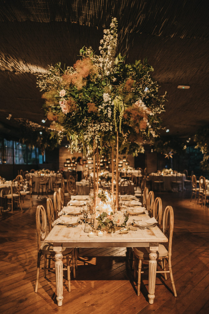 Golden Jungle Wedding With Bride In Golden Headdress And Smoke