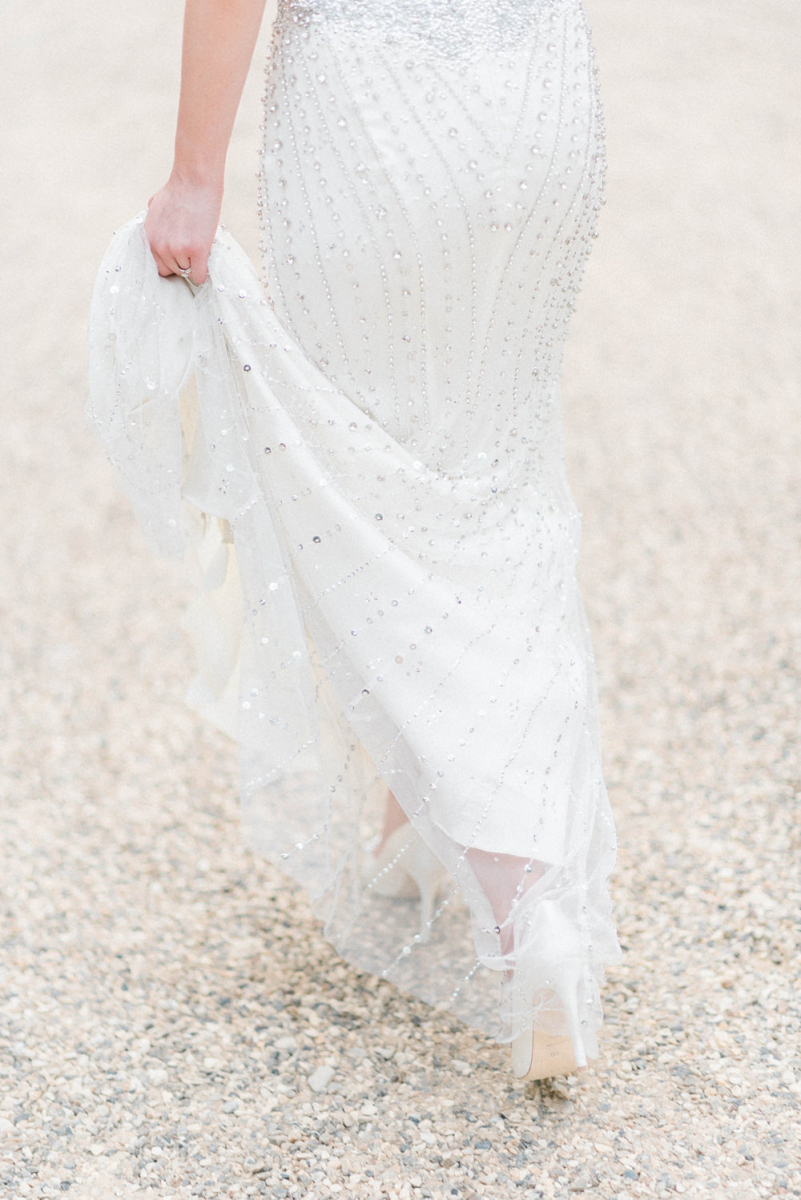 Beaded Wedding Dress For An Outdoor Wedding At Cripps Barn With