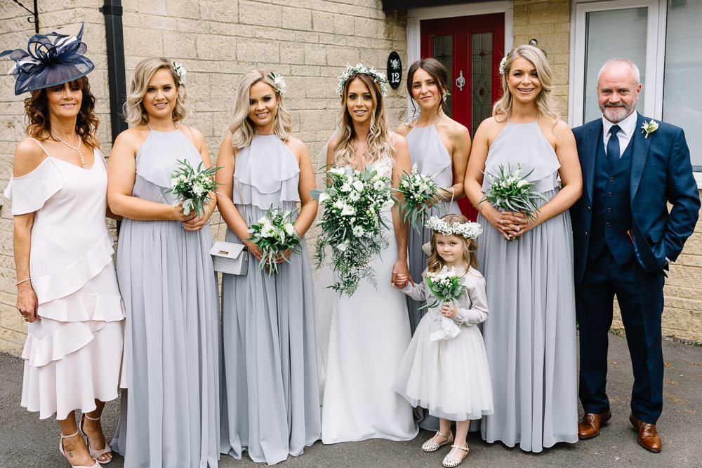 silver green bridesmaid dresses