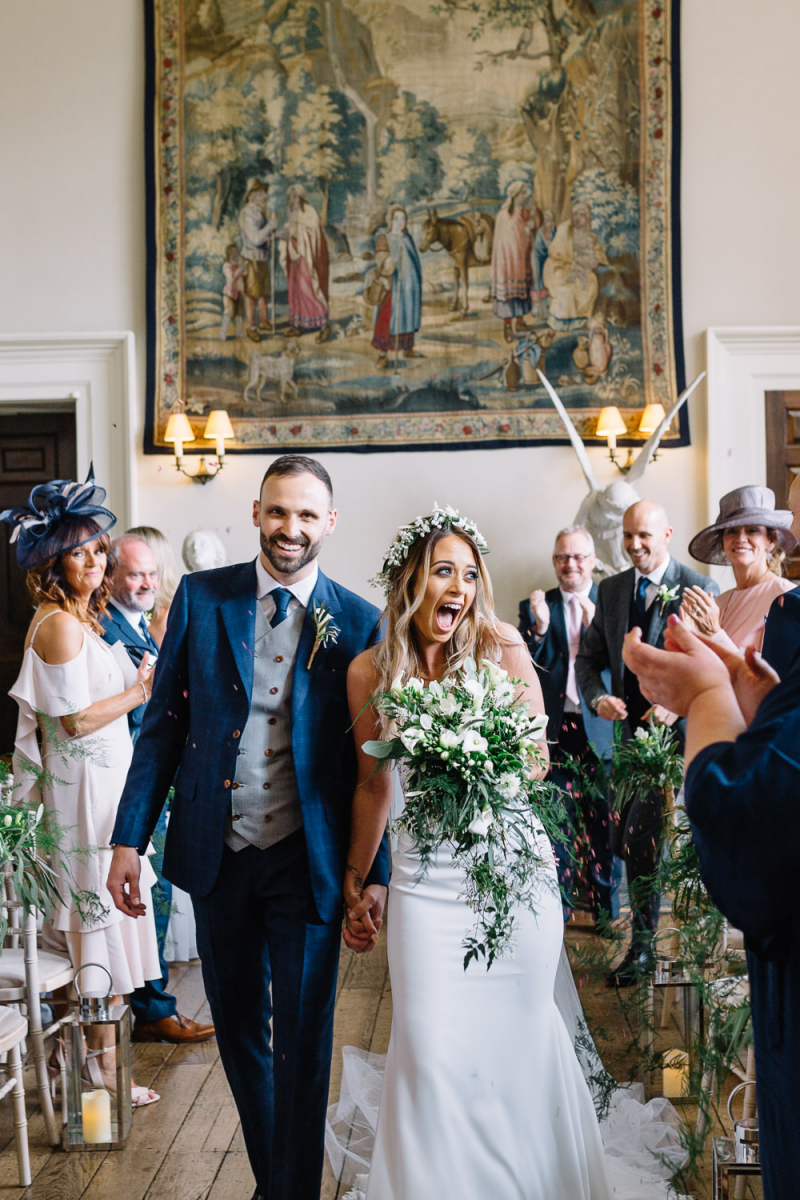 silver and navy bridesmaid dresses