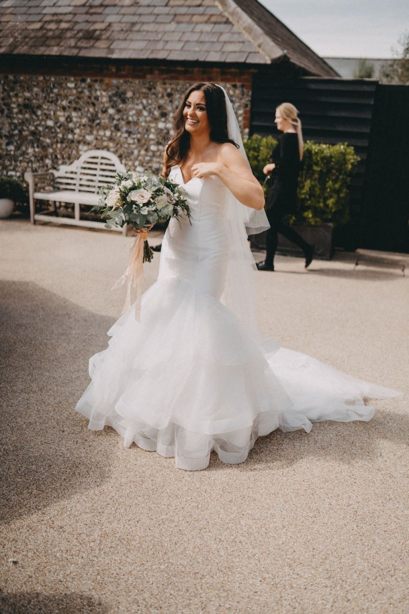 strapless fishtail wedding dress