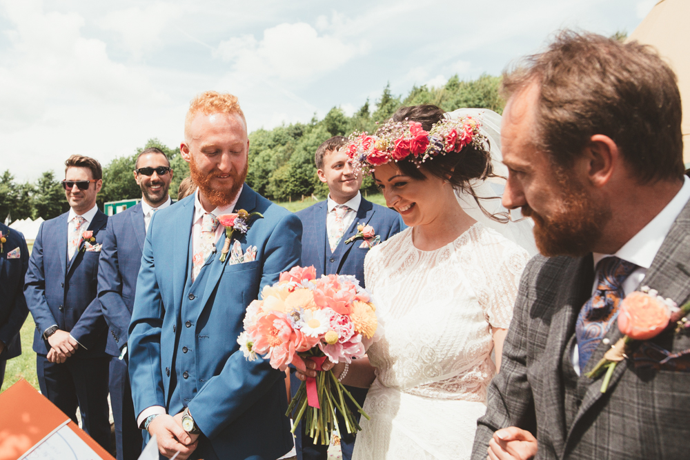 Bright Festival Themed Outdoor Ceremony Tipi Weeding With Diy